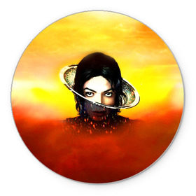Коврик круглый с принтом Michael Jackson в Белгороде, резина и полиэстер | круглая форма, изображение наносится на всю лицевую часть | Тематика изображения на принте: майкл джексон