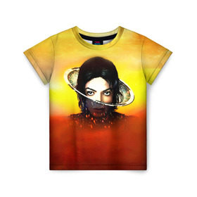 Детская футболка 3D с принтом Michael Jackson в Белгороде, 100% гипоаллергенный полиэфир | прямой крой, круглый вырез горловины, длина до линии бедер, чуть спущенное плечо, ткань немного тянется | майкл джексон