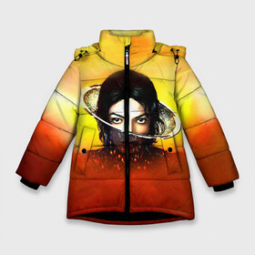 Зимняя куртка для девочек 3D с принтом Michael Jackson в Белгороде, ткань верха — 100% полиэстер; подклад — 100% полиэстер, утеплитель — 100% полиэстер. | длина ниже бедра, удлиненная спинка, воротник стойка и отстегивающийся капюшон. Есть боковые карманы с листочкой на кнопках, утяжки по низу изделия и внутренний карман на молнии. 

Предусмотрены светоотражающий принт на спинке, радужный светоотражающий элемент на пуллере молнии и на резинке для утяжки. | майкл джексон
