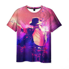 Мужская футболка 3D с принтом Michael Jackson в Белгороде, 100% полиэфир | прямой крой, круглый вырез горловины, длина до линии бедер | джексон | майкл