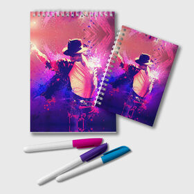 Блокнот с принтом Michael Jackson в Белгороде, 100% бумага | 48 листов, плотность листов — 60 г/м2, плотность картонной обложки — 250 г/м2. Листы скреплены удобной пружинной спиралью. Цвет линий — светло-серый
 | джексон | майкл