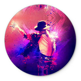 Коврик круглый с принтом Michael Jackson в Белгороде, резина и полиэстер | круглая форма, изображение наносится на всю лицевую часть | джексон | майкл