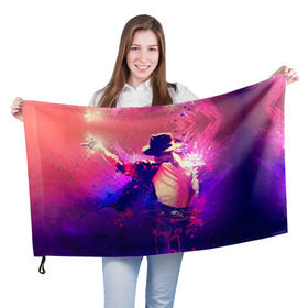 Флаг 3D с принтом Michael Jackson в Белгороде, 100% полиэстер | плотность ткани — 95 г/м2, размер — 67 х 109 см. Принт наносится с одной стороны | джексон | майкл
