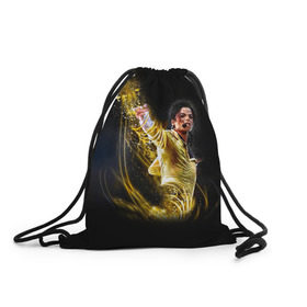 Рюкзак-мешок 3D с принтом Michael Jackson в Белгороде, 100% полиэстер | плотность ткани — 200 г/м2, размер — 35 х 45 см; лямки — толстые шнурки, застежка на шнуровке, без карманов и подкладки | майкл джексон