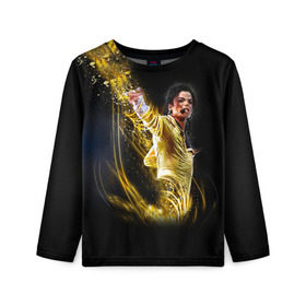 Детский лонгслив 3D с принтом Michael Jackson в Белгороде, 100% полиэстер | длинные рукава, круглый вырез горловины, полуприлегающий силуэт
 | майкл джексон