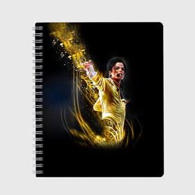 Тетрадь с принтом Michael Jackson в Белгороде, 100% бумага | 48 листов, плотность листов — 60 г/м2, плотность картонной обложки — 250 г/м2. Листы скреплены сбоку удобной пружинной спиралью. Уголки страниц и обложки скругленные. Цвет линий — светло-серый
 | майкл джексон