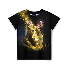 Детская футболка 3D с принтом Michael Jackson в Белгороде, 100% гипоаллергенный полиэфир | прямой крой, круглый вырез горловины, длина до линии бедер, чуть спущенное плечо, ткань немного тянется | Тематика изображения на принте: майкл джексон