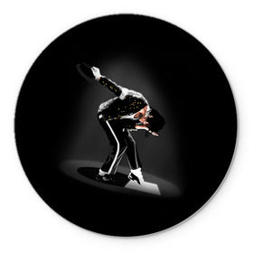 Коврик круглый с принтом Michael Jackson в Белгороде, резина и полиэстер | круглая форма, изображение наносится на всю лицевую часть | Тематика изображения на принте: майкл джексон