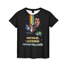 Женская футболка 3D с принтом Michael Jackson в Белгороде, 100% полиэфир ( синтетическое хлопкоподобное полотно) | прямой крой, круглый вырез горловины, длина до линии бедер | майкл джексон