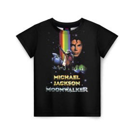 Детская футболка 3D с принтом Michael Jackson в Белгороде, 100% гипоаллергенный полиэфир | прямой крой, круглый вырез горловины, длина до линии бедер, чуть спущенное плечо, ткань немного тянется | майкл джексон