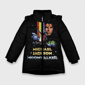 Зимняя куртка для девочек 3D с принтом Michael Jackson в Белгороде, ткань верха — 100% полиэстер; подклад — 100% полиэстер, утеплитель — 100% полиэстер. | длина ниже бедра, удлиненная спинка, воротник стойка и отстегивающийся капюшон. Есть боковые карманы с листочкой на кнопках, утяжки по низу изделия и внутренний карман на молнии. 

Предусмотрены светоотражающий принт на спинке, радужный светоотражающий элемент на пуллере молнии и на резинке для утяжки. | майкл джексон