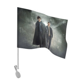 Флаг для автомобиля с принтом Шерлок Холмс в Белгороде, 100% полиэстер | Размер: 30*21 см | doctor | holmes | holms | sherlock | sherlok | vatson | ватсон | доктор | холмс | шерлок | шерлок холмс