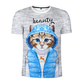 Мужская футболка 3D спортивная с принтом Модная киска в Белгороде, 100% полиэстер с улучшенными характеристиками | приталенный силуэт, круглая горловина, широкие плечи, сужается к линии бедра | baby | beauty | cat | ketty | sweet | девушке | киска | кошка | мода | модная | сладкая | чика