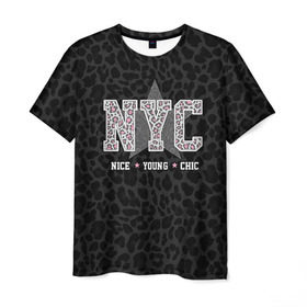 Мужская футболка 3D с принтом NYC в Белгороде, 100% полиэфир | прямой крой, круглый вырез горловины, длина до линии бедер | chick | meow | nice | nyc | swag | young | девушке | киса | киска | львица | мода | мяу | свэг | тигрица