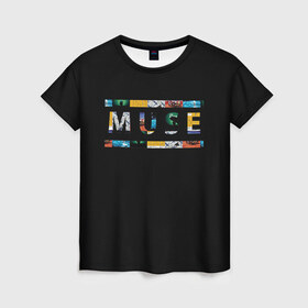 Женская футболка 3D с принтом Muse в Белгороде, 100% полиэфир ( синтетическое хлопкоподобное полотно) | прямой крой, круглый вырез горловины, длина до линии бедер | 