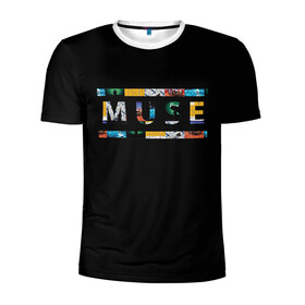Мужская футболка 3D спортивная с принтом Muse в Белгороде, 100% полиэстер с улучшенными характеристиками | приталенный силуэт, круглая горловина, широкие плечи, сужается к линии бедра | 