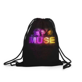 Рюкзак-мешок 3D с принтом Muse в Белгороде, 100% полиэстер | плотность ткани — 200 г/м2, размер — 35 х 45 см; лямки — толстые шнурки, застежка на шнуровке, без карманов и подкладки | 