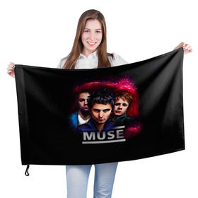 Флаг 3D с принтом Muse в Белгороде, 100% полиэстер | плотность ткани — 95 г/м2, размер — 67 х 109 см. Принт наносится с одной стороны | heavy | metal | muse | rock | trash | альтернатива | метал | рок | хеви