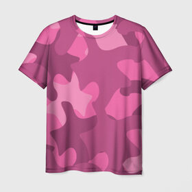 Мужская футболка 3D с принтом Розовый камуфляж в Белгороде, 100% полиэфир | прямой крой, круглый вырез горловины, длина до линии бедер | army | military | армия
