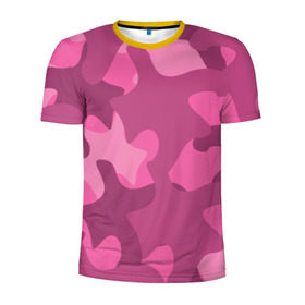 Мужская футболка 3D спортивная с принтом Розовый камуфляж в Белгороде, 100% полиэстер с улучшенными характеристиками | приталенный силуэт, круглая горловина, широкие плечи, сужается к линии бедра | Тематика изображения на принте: army | military | армия