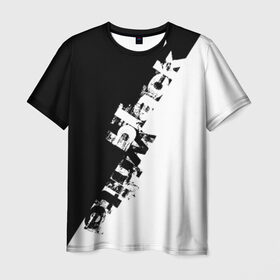Мужская футболка 3D с принтом Black and White в Белгороде, 100% полиэфир | прямой крой, круглый вырез горловины, длина до линии бедер | black | white | краска | черно белый