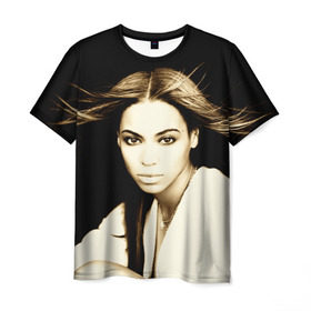 Мужская футболка 3D с принтом Beyonce в Белгороде, 100% полиэфир | прямой крой, круглый вырез горловины, длина до линии бедер | beyonce | бейонсе | музыка