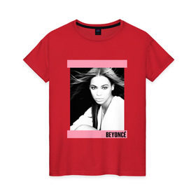 Женская футболка хлопок с принтом Beyonce в Белгороде, 100% хлопок | прямой крой, круглый вырез горловины, длина до линии бедер, слегка спущенное плечо | beyonce | бейонсе | музыка
