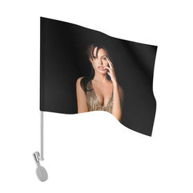 Флаг для автомобиля с принтом Анжелина Джоли в Белгороде, 100% полиэстер | Размер: 30*21 см | angelina jolie | американская актриса | анжелина джоли | режиссёр | фотомодель | ценарист