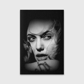 Обложка для паспорта матовая кожа с принтом Анжелина Джоли в Белгороде, натуральная матовая кожа | размер 19,3 х 13,7 см; прозрачные пластиковые крепления | angelina jolie | американская актриса | анжелина джоли | режиссёр | фотомодель | ценарист
