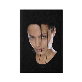 Обложка для паспорта матовая кожа с принтом Анжелина Джоли в Белгороде, натуральная матовая кожа | размер 19,3 х 13,7 см; прозрачные пластиковые крепления | angelina jolie | американская актриса | анжелина джоли | режиссёр | фотомодель | ценарист