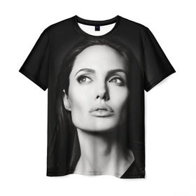Мужская футболка 3D с принтом Анжелина Джоли в Белгороде, 100% полиэфир | прямой крой, круглый вырез горловины, длина до линии бедер | angelina jolie | американская актриса | анжелина джоли | режиссёр | фотомодель | ценарист