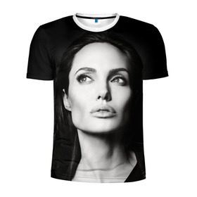 Мужская футболка 3D спортивная с принтом Анжелина Джоли в Белгороде, 100% полиэстер с улучшенными характеристиками | приталенный силуэт, круглая горловина, широкие плечи, сужается к линии бедра | angelina jolie | американская актриса | анжелина джоли | режиссёр | фотомодель | ценарист