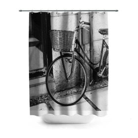 Штора 3D для ванной с принтом Велосипед в Белгороде, 100% полиэстер | плотность материала — 100 г/м2. Стандартный размер — 146 см х 180 см. По верхнему краю — пластиковые люверсы для креплений. В комплекте 10 пластиковых колец | bike | байк | велосипед | италия | стиль