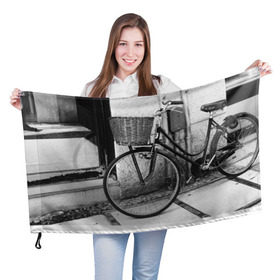 Флаг 3D с принтом Велосипед в Белгороде, 100% полиэстер | плотность ткани — 95 г/м2, размер — 67 х 109 см. Принт наносится с одной стороны | bike | байк | велосипед | италия | стиль
