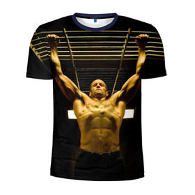 Мужская футболка 3D спортивная с принтом Джейсон Стэйтем в Белгороде, 100% полиэстер с улучшенными характеристиками | приталенный силуэт, круглая горловина, широкие плечи, сужается к линии бедра | jason statham | актёр | английский | джейсон стэйтем