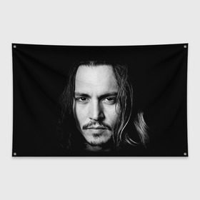 Флаг-баннер с принтом Джонни Депп в Белгороде, 100% полиэстер | размер 67 х 109 см, плотность ткани — 95 г/м2; по краям флага есть четыре люверса для крепления | johnny depp