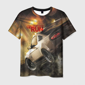 Мужская футболка 3D с принтом NFS в Белгороде, 100% полиэфир | прямой крой, круглый вырез горловины, длина до линии бедер | need for speed | nfs | the run | авто | нфс
