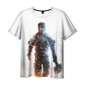 Мужская футболка 3D с принтом Isaac Clark в Белгороде, 100% полиэфир | прямой крой, круглый вырез горловины, длина до линии бедер | dead | horror | isaac clark | space | игра | космос