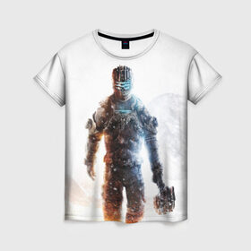 Женская футболка 3D с принтом Isaac Clark в Белгороде, 100% полиэфир ( синтетическое хлопкоподобное полотно) | прямой крой, круглый вырез горловины, длина до линии бедер | dead | horror | isaac clark | space | игра | космос