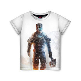Детская футболка 3D с принтом Isaac Clark в Белгороде, 100% гипоаллергенный полиэфир | прямой крой, круглый вырез горловины, длина до линии бедер, чуть спущенное плечо, ткань немного тянется | dead | horror | isaac clark | space | игра | космос