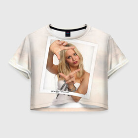 Женская футболка 3D укороченная с принтом Кейли Куоко в Белгороде, 100% полиэстер | круглая горловина, длина футболки до линии талии, рукава с отворотами | kaley cuoco sweeting | американская актриса | кейли куоко суитинг