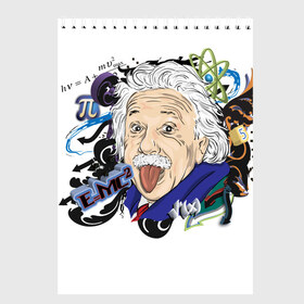 Скетчбук с принтом Einstein в Белгороде, 100% бумага
 | 48 листов, плотность листов — 100 г/м2, плотность картонной обложки — 250 г/м2. Листы скреплены сверху удобной пружинной спиралью | einstein | emc2 | наука | теория | физика | эйнштейн