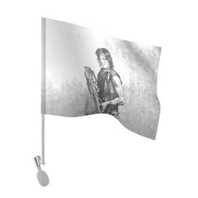 Флаг для автомобиля с принтом Дэрил в Белгороде, 100% полиэстер | Размер: 30*21 см | the walking dead | кино | мертвецы | ужасы | ходячие