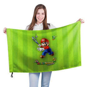 Флаг 3D с принтом Mario в Белгороде, 100% полиэстер | плотность ткани — 95 г/м2, размер — 67 х 109 см. Принт наносится с одной стороны | nintendo | марио | нинтендо