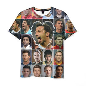 Мужская футболка 3D с принтом Алессандро Дель Пьеро - лучший в Белгороде, 100% полиэфир | прямой крой, круглый вырез горловины, длина до линии бедер | alessandro del piero | алессандро дель пьеро | лучшие футболисты | любимые игроки | самые крутые | сердце | футбол | я люблю