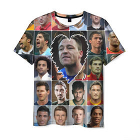 Мужская футболка 3D с принтом Джон Терри - лучший в Белгороде, 100% полиэфир | прямой крой, круглый вырез горловины, длина до линии бедер | Тематика изображения на принте: john terry | джон терри | лучшие футболисты | любимые игроки | самые крутые | сердце | футбол | я люблю
