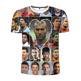 Мужская футболка 3D спортивная с принтом Зинедин Зидан - лучший в Белгороде, 100% полиэстер с улучшенными характеристиками | приталенный силуэт, круглая горловина, широкие плечи, сужается к линии бедра | zinedine zidane | зинедин зидан | лучшие футболисты | любимые игроки | самые крутые | сердце | футбол | я люблю