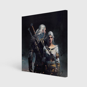Холст квадратный с принтом Geralt and Ciri в Белгороде, 100% ПВХ |  | ciri | gerald | roach | wild hunt | witcher | ведьмак | ведьмы | геральд | дикая охота | йен | йеннифер | плотва | цири