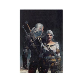 Обложка для паспорта матовая кожа с принтом Geralt and Ciri в Белгороде, натуральная матовая кожа | размер 19,3 х 13,7 см; прозрачные пластиковые крепления | ciri | gerald | roach | wild hunt | witcher | ведьмак | ведьмы | геральд | дикая охота | йен | йеннифер | плотва | цири