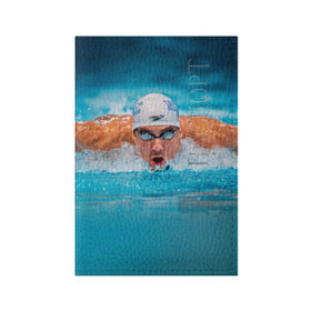 Обложка для паспорта матовая кожа с принтом Пловец в Белгороде, натуральная матовая кожа | размер 19,3 х 13,7 см; прозрачные пластиковые крепления | плавание | спорт
